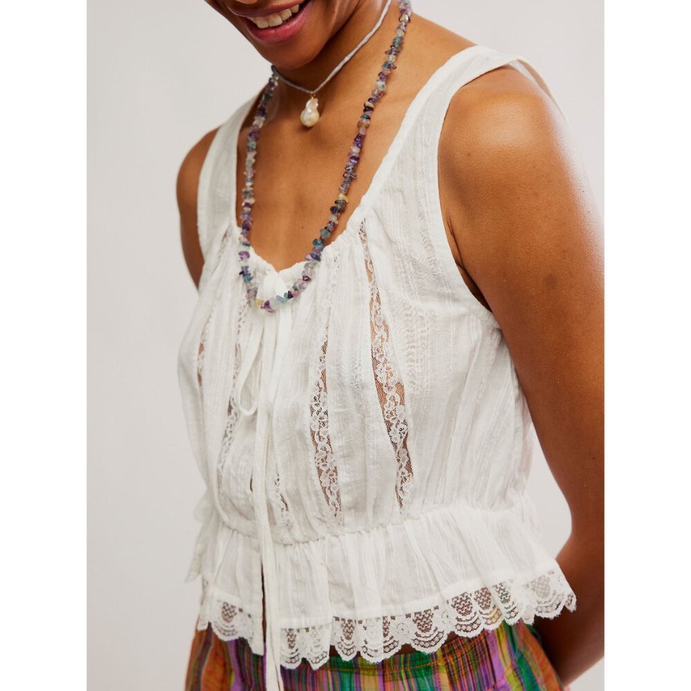 🎉LAST CHANCE🎉 FREE PEOPLE Alana Lace Tank / Clean Ivory - Picture 3 of 6